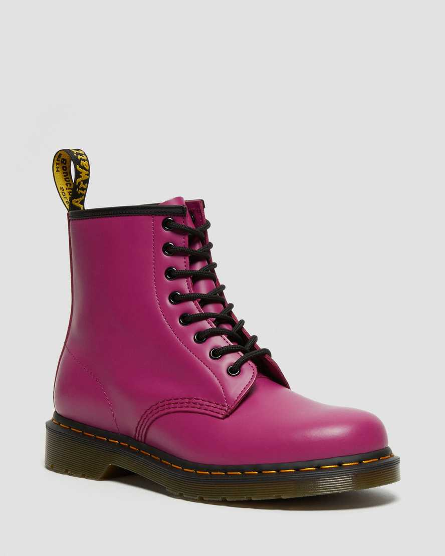dr. martens 1460 smooth herrestøvler med snørebånd lyserød