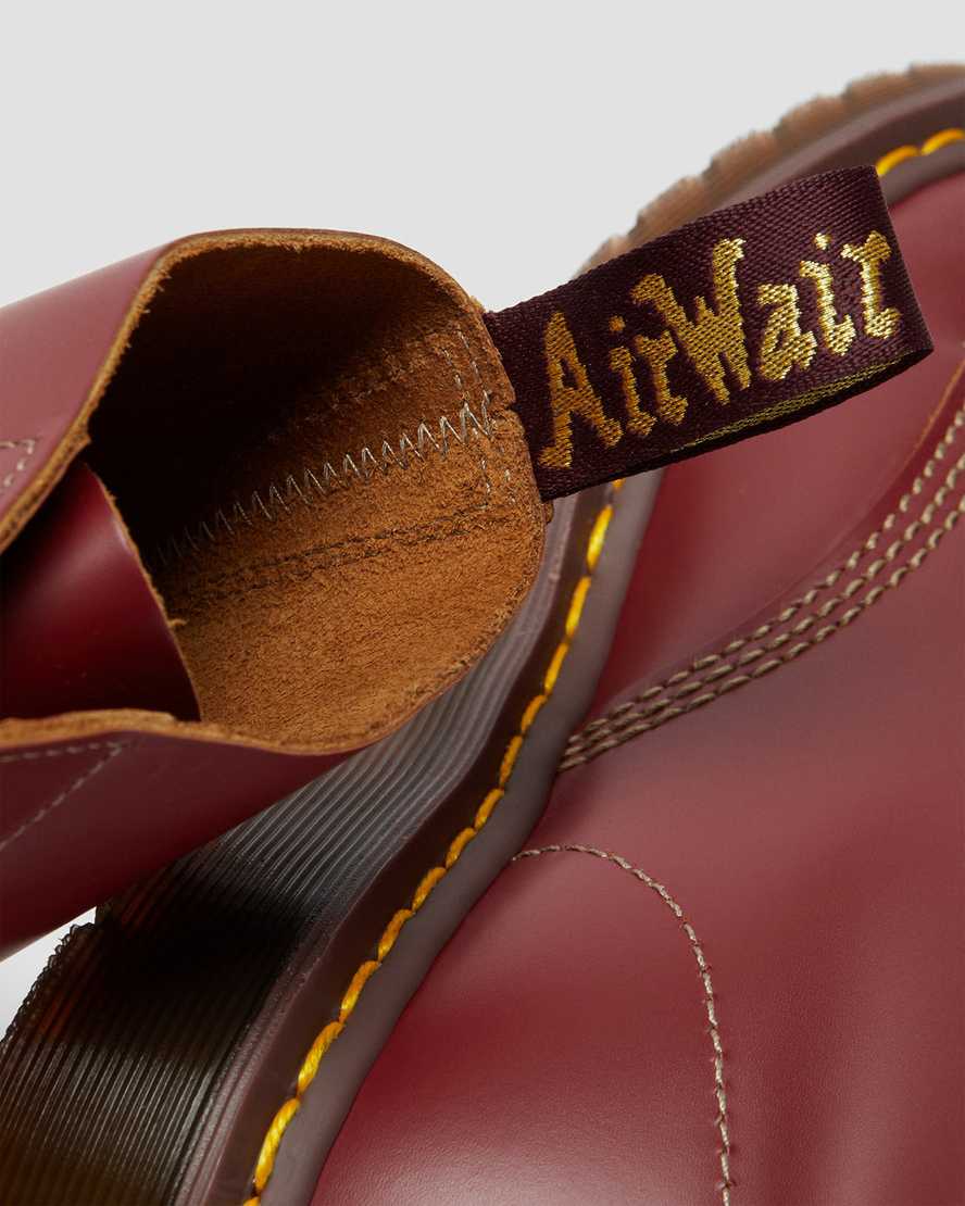 røde dr martens 1460 vintage made in england herrestøvler med snørebånd