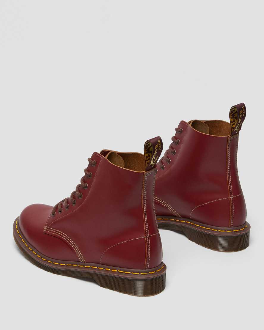 røde dr martens 1460 vintage made in england herrestøvler med snørebånd
