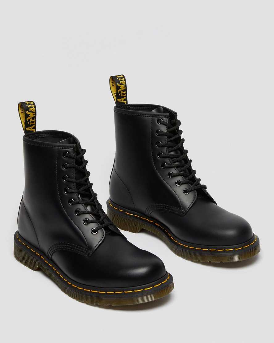 sorte dr martens 1460 smooth herrestøvler med snørebånd