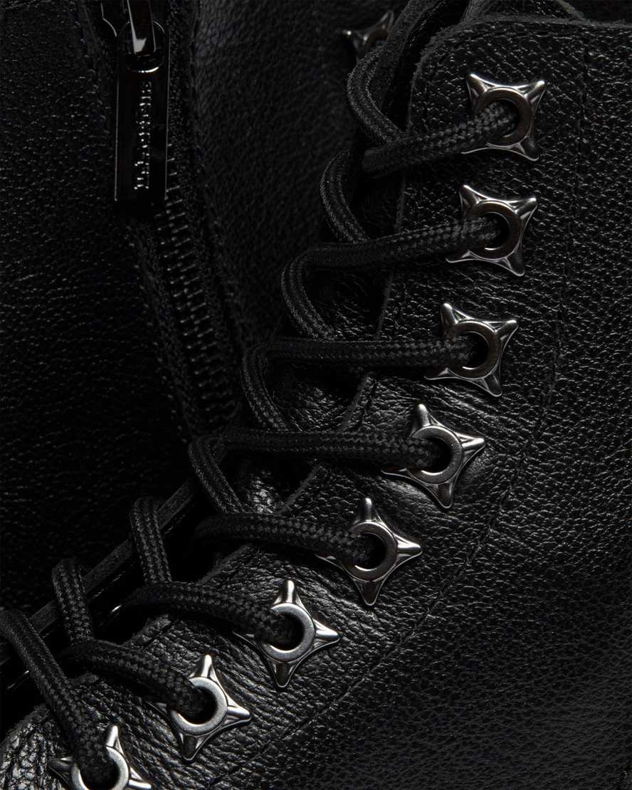 sorte dr martens 1460 pascal zip tumbled herrestøvler med snørebånd