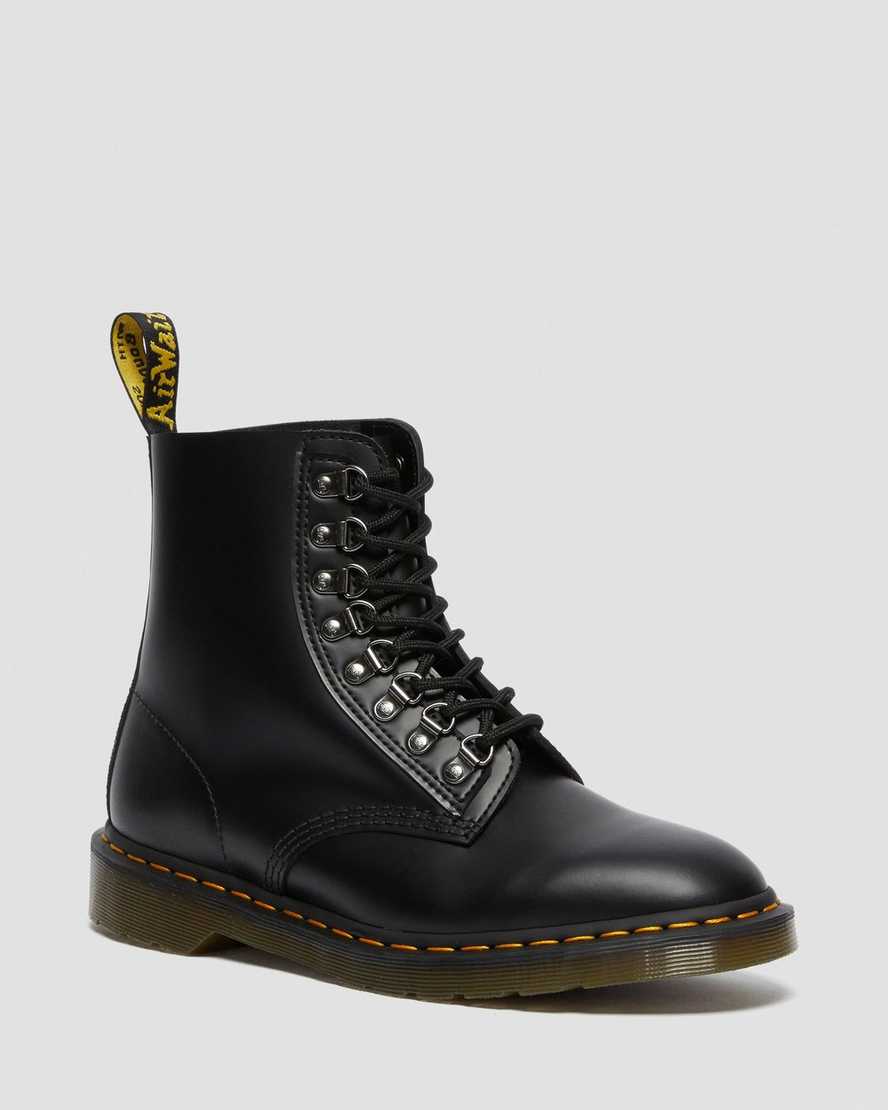 sorte dr martens 1460 pascal verso smooth herrestøvler med snørebånd