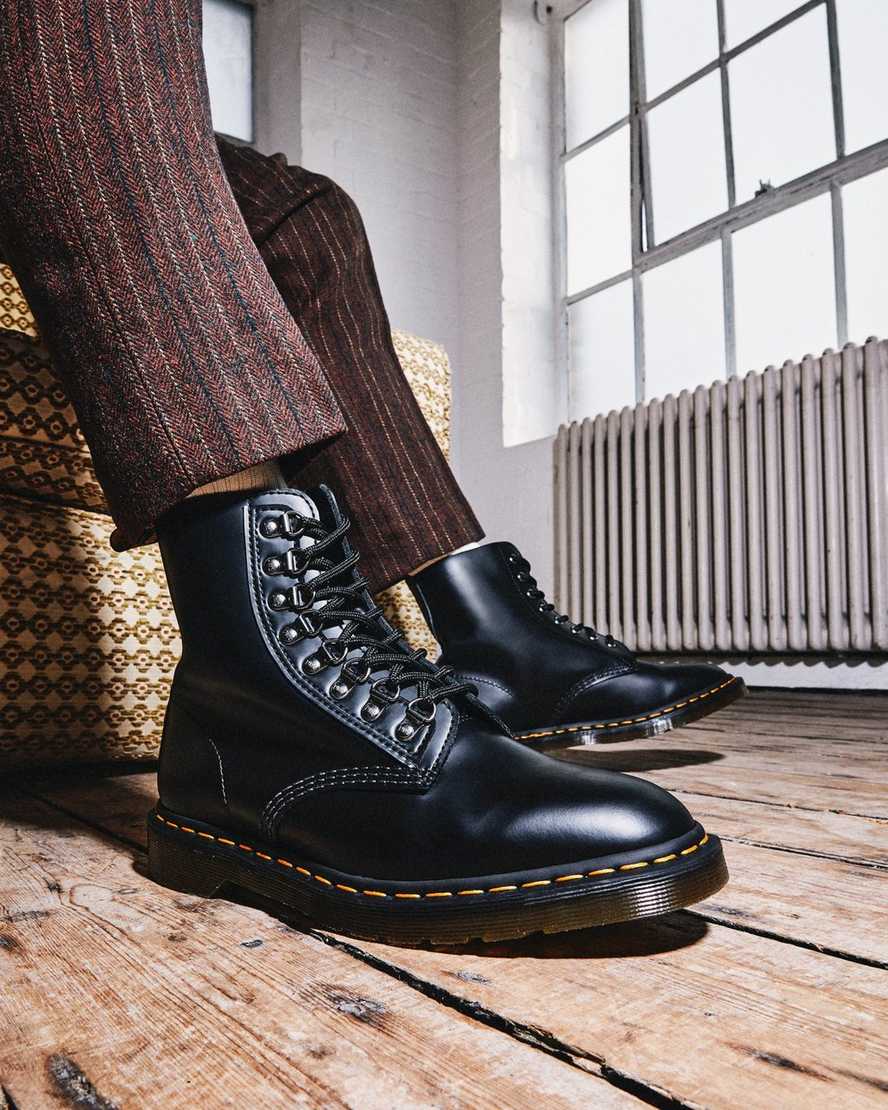 sorte dr martens 1460 pascal verso smooth herrestøvler med snørebånd