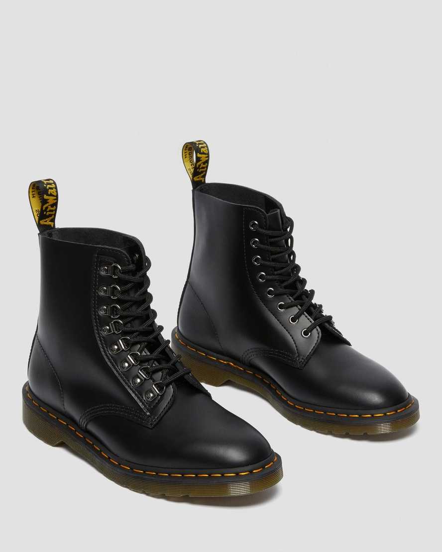 sorte dr martens 1460 pascal verso smooth herrestøvler med snørebånd