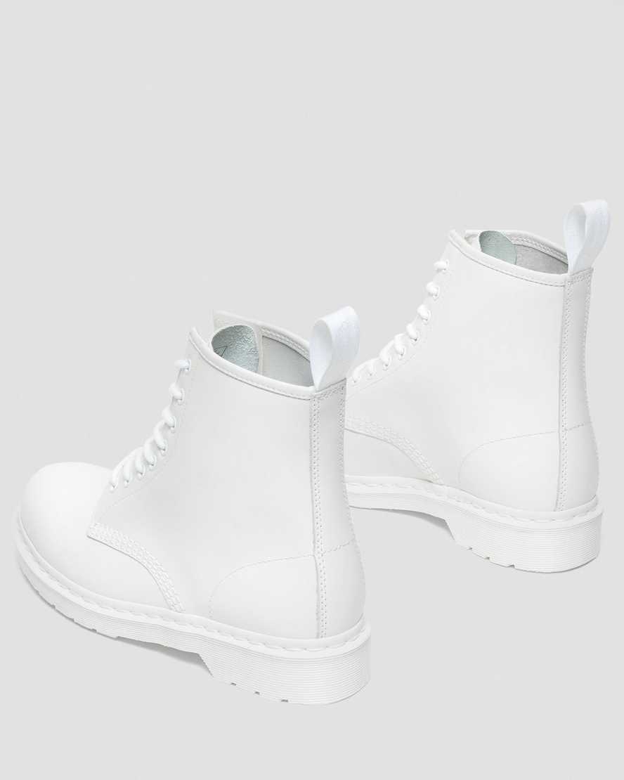 hvide dr martens 1460 mono smooth herrestøvler med snørebånd