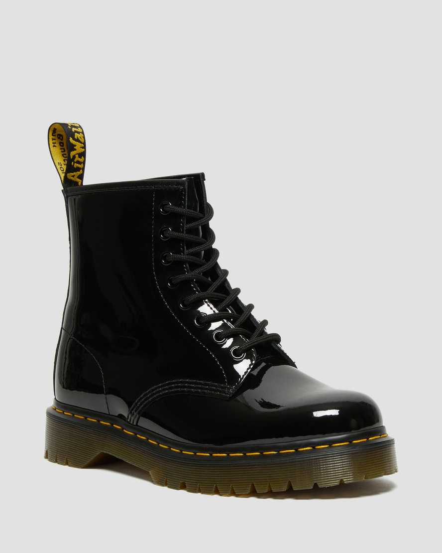 sorte dr martens 1460 bex patent herrestøvler med snørebånd