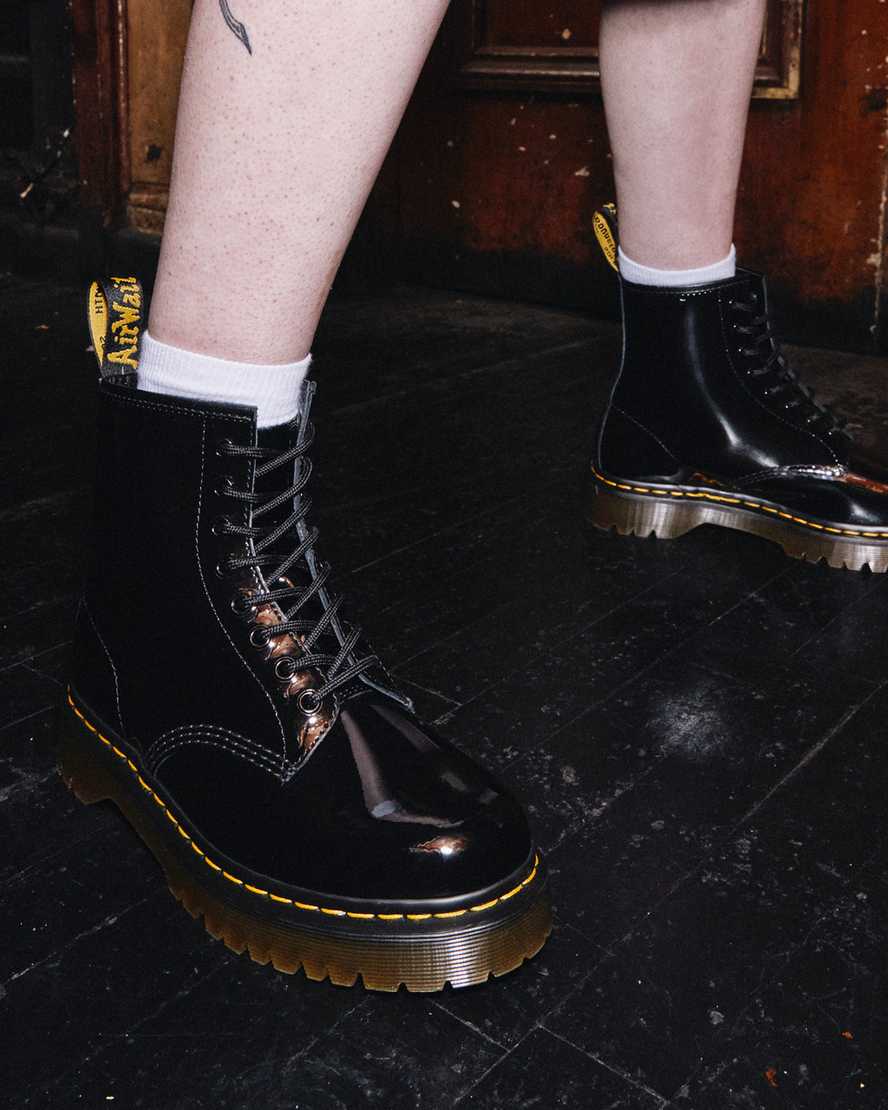 sorte dr martens 1460 bex patent herrestøvler med snørebånd