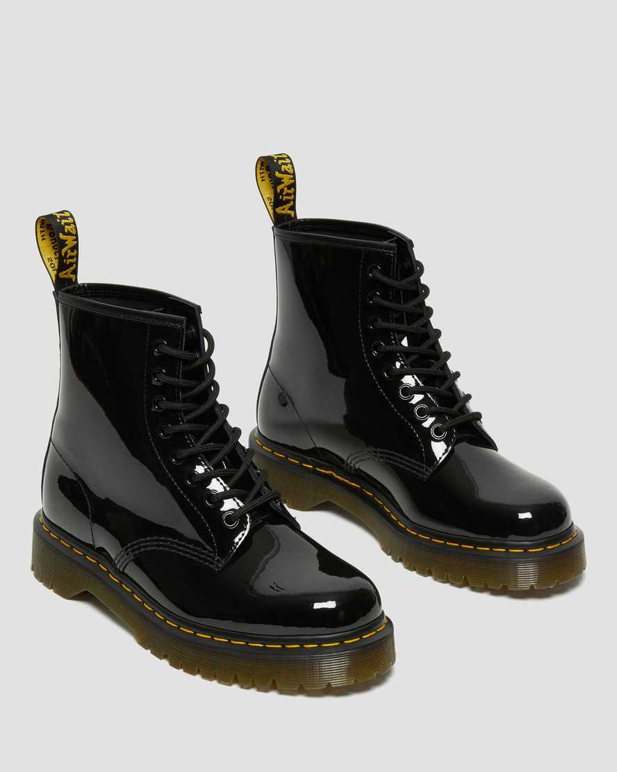 sorte dr martens 1460 bex patent herrestøvler med snørebånd