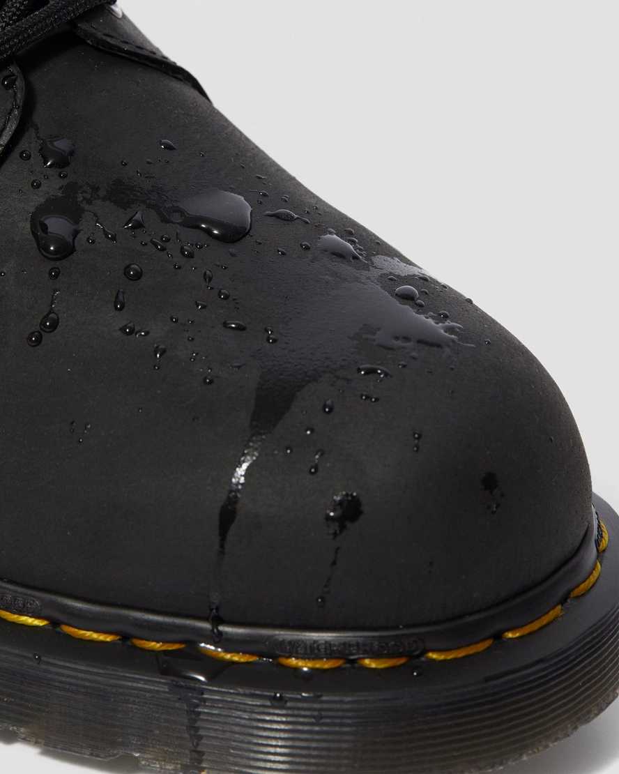 sorte dr martens 1460 vandtætte herrestøvler med snørebånd