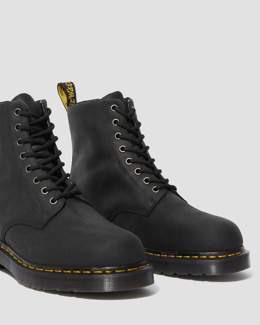 sorte dr martens 1460 vandtætte herrestøvler med snørebånd