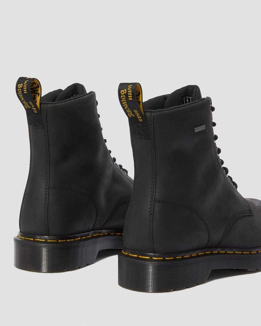 sorte dr martens 1460 vandtætte herrestøvler med snørebånd