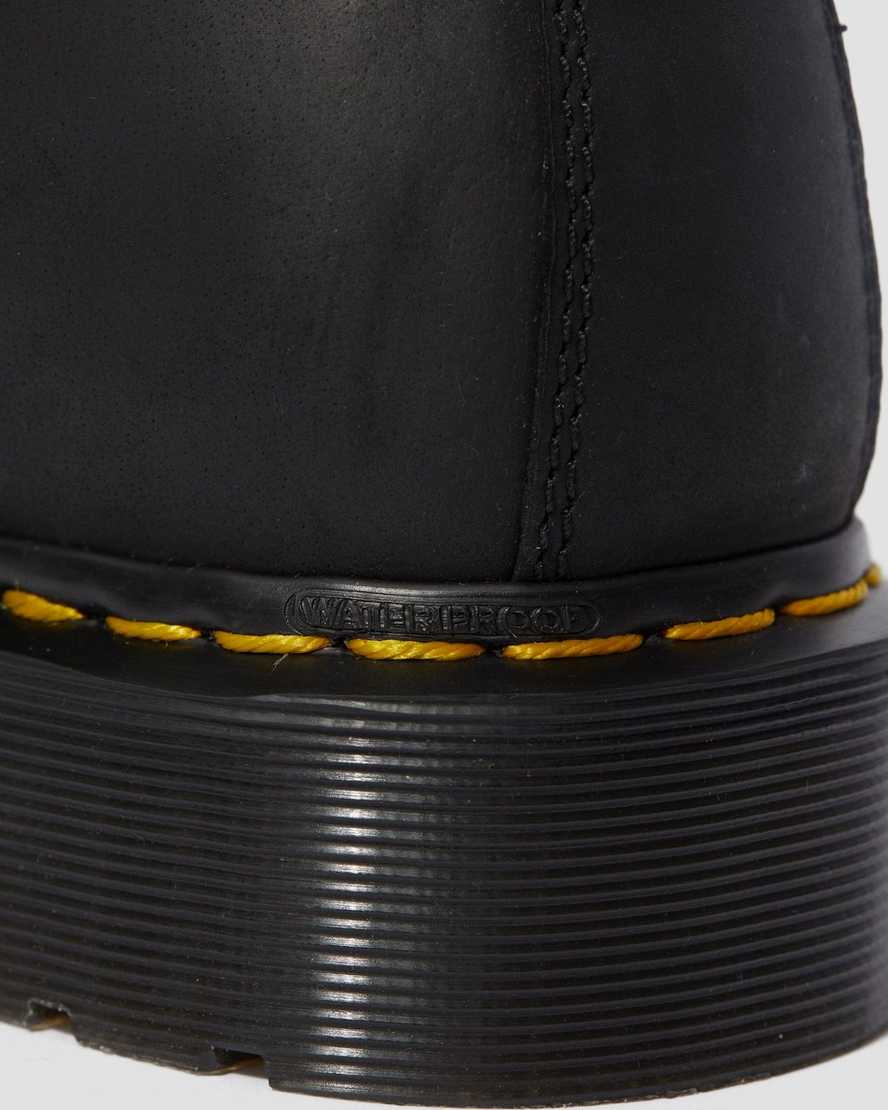 sorte dr martens 1460 vandtætte herrestøvler med snørebånd