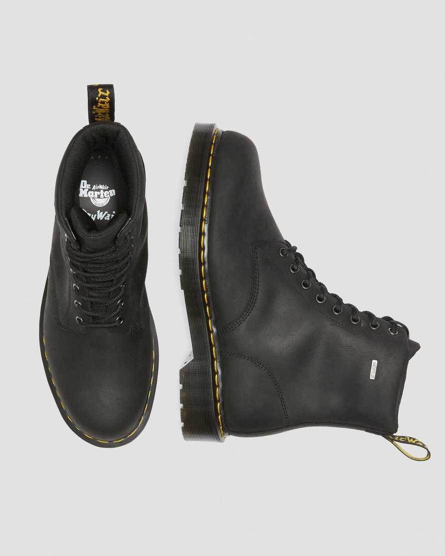 sorte dr martens 1460 vandtætte herrestøvler med snørebånd