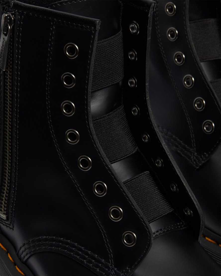 sorte dr martens 1460 elastic smooth herrestøvler med snørebånd