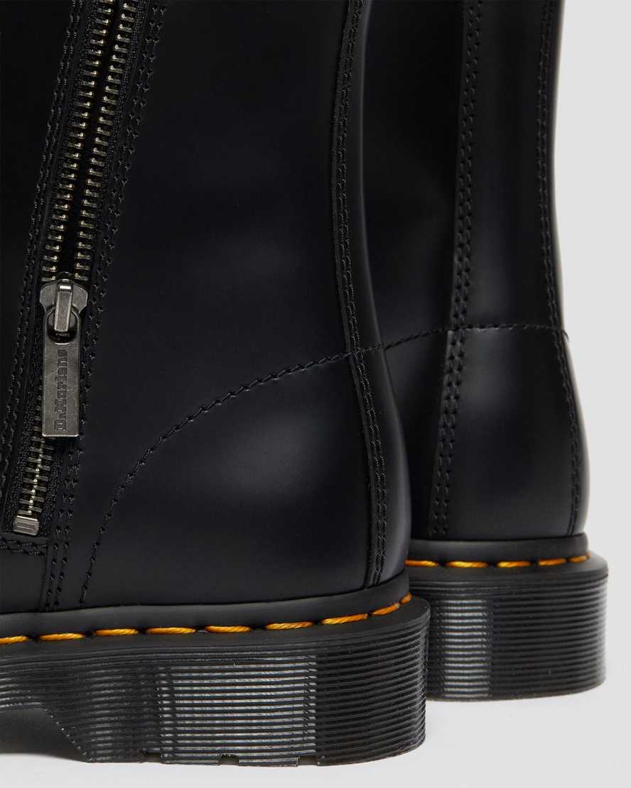 sorte dr martens 1460 elastic smooth herrestøvler med snørebånd