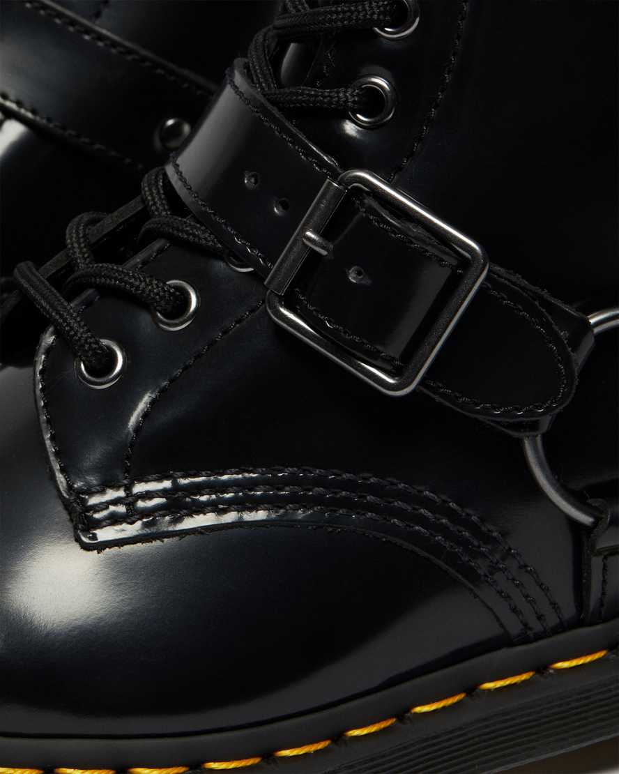 sorte dr martens 1460 harness herrestøvler med snørebånd