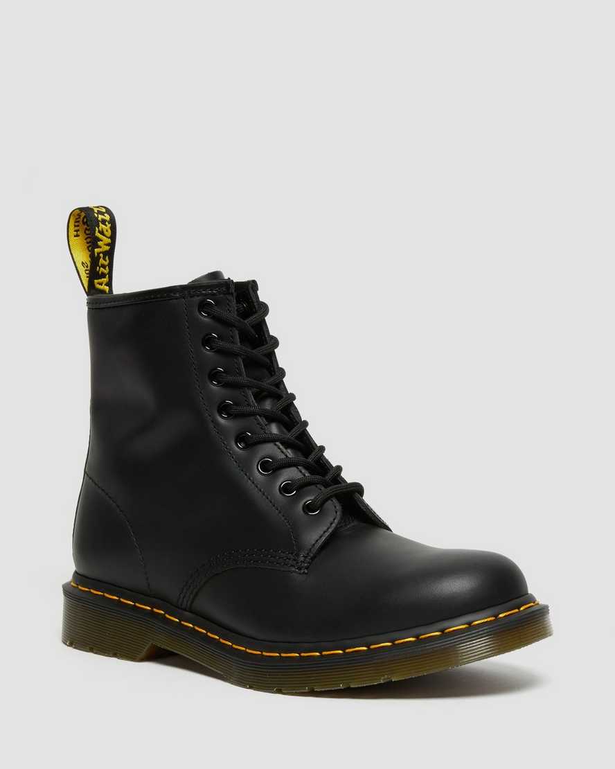 sorte dr martens 1460 nappa herrestøvler med snørebånd