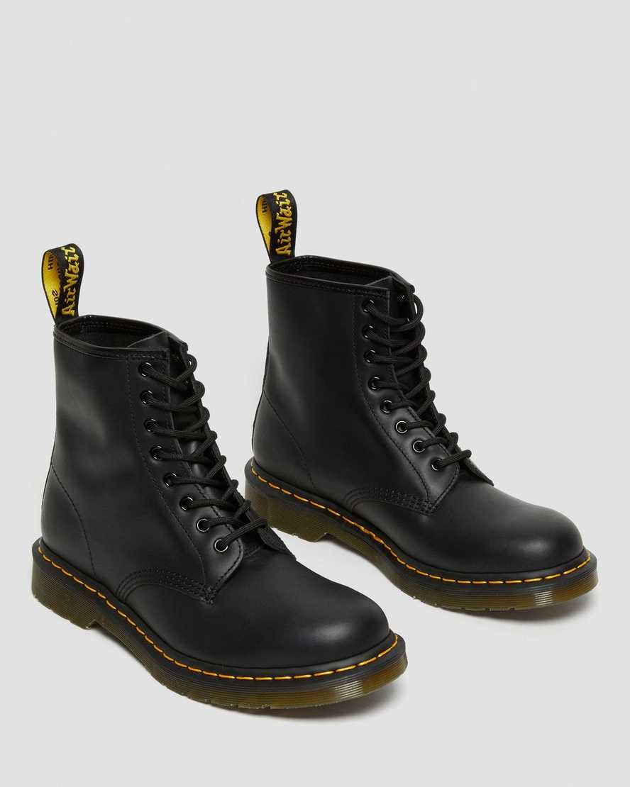sorte dr martens 1460 nappa herrestøvler med snørebånd