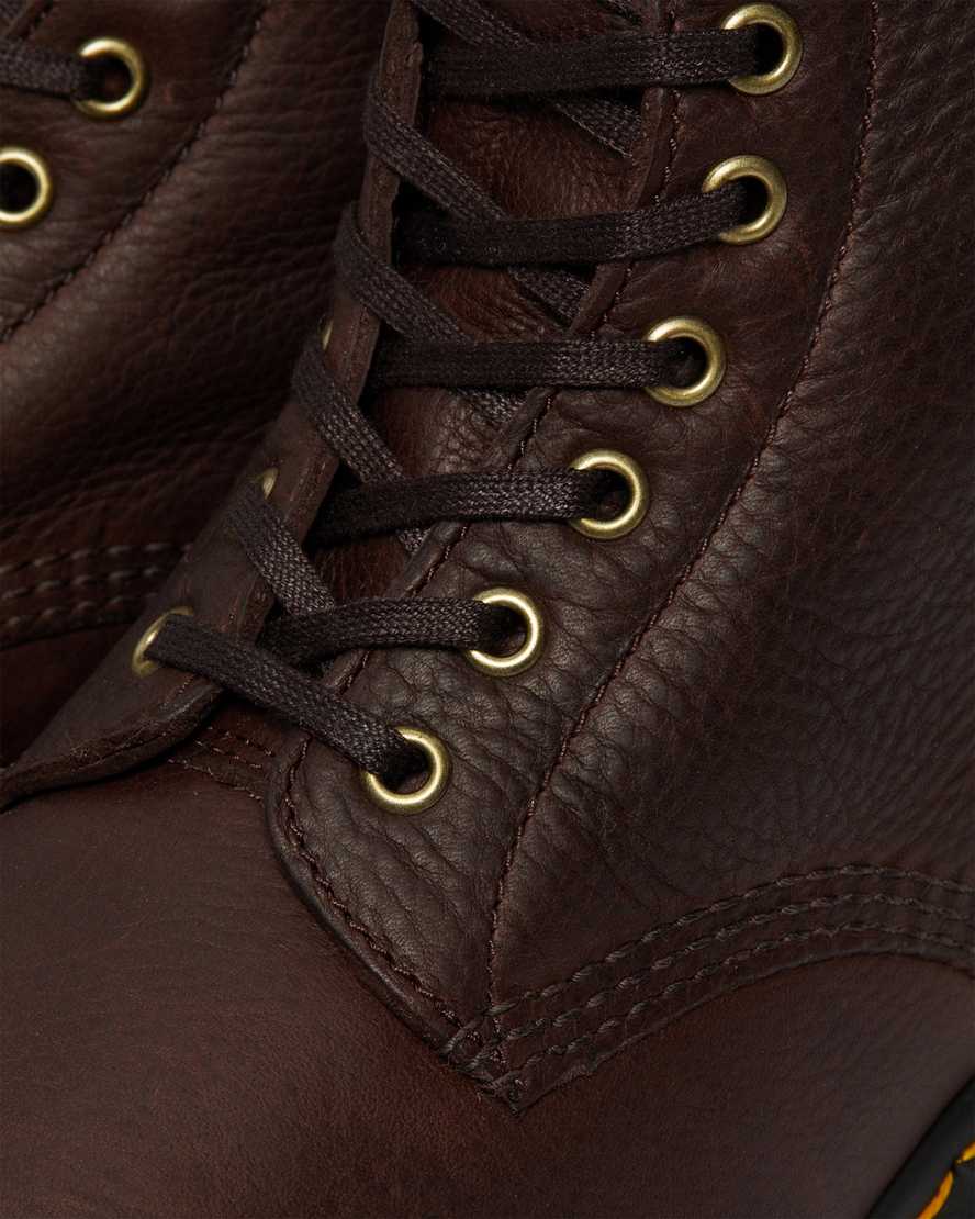 brune dr martens 1460 pascal faux fur herrestøvler med for