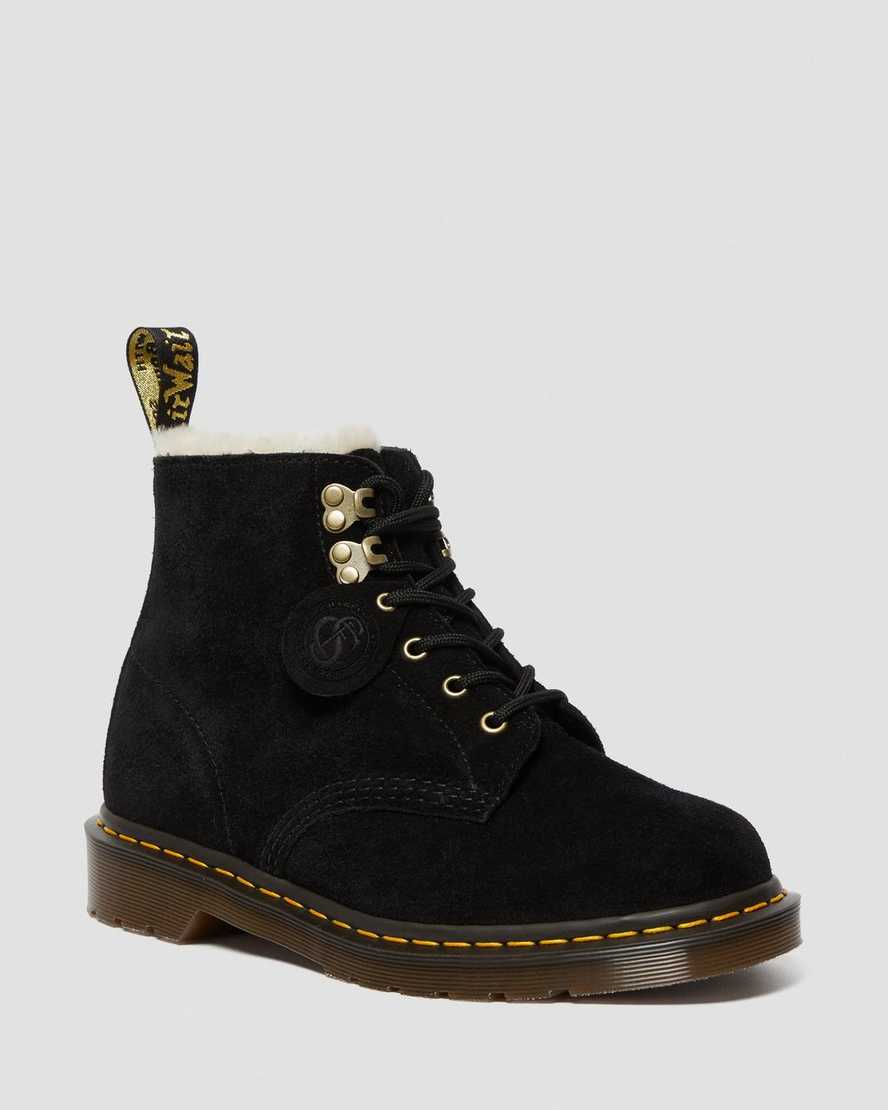 sorte dr martens 101 shearling herreforede støvler