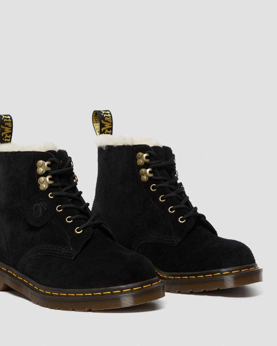 sorte dr martens 101 shearling herreforede støvler
