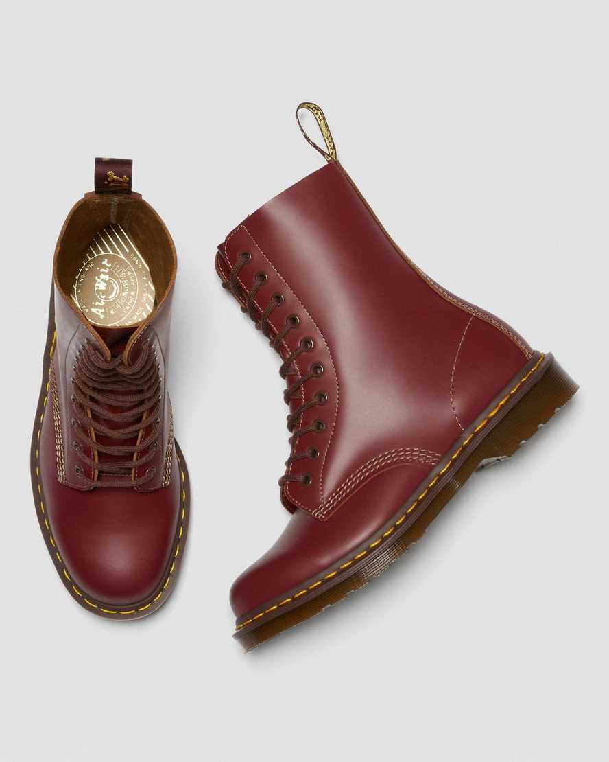 røde dr martens 1490 vintage made in england herrestøvler mellem lægben