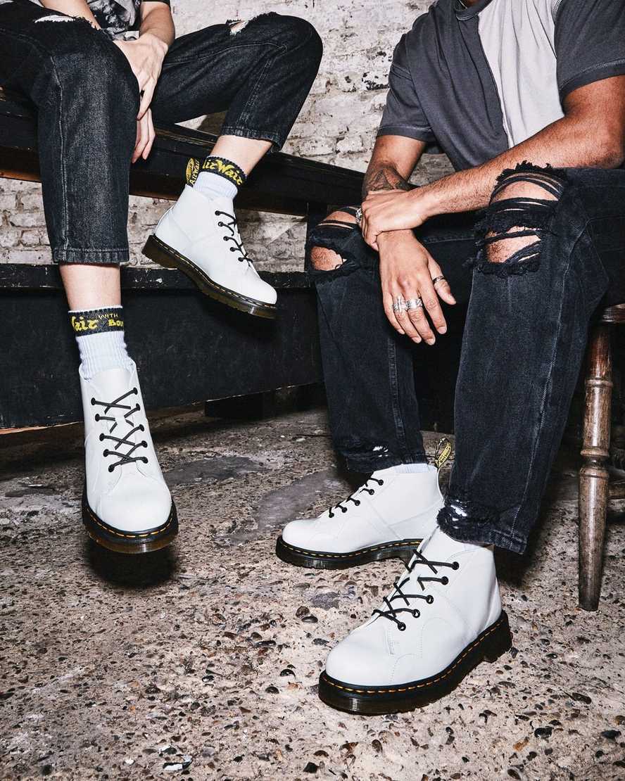 hvide dr. martens church smooth herre monkey støvler