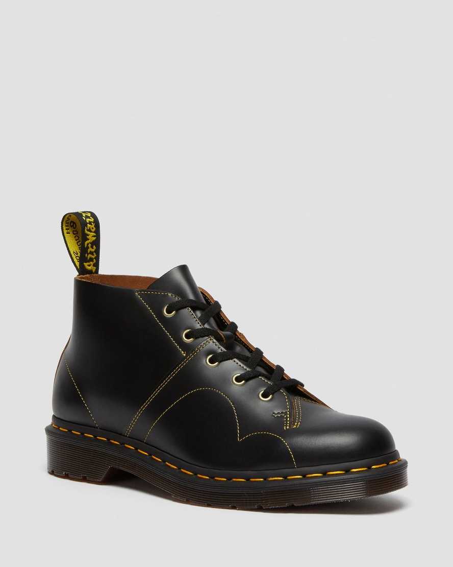 sorte dr. martens church vintage herre-abe-støvler