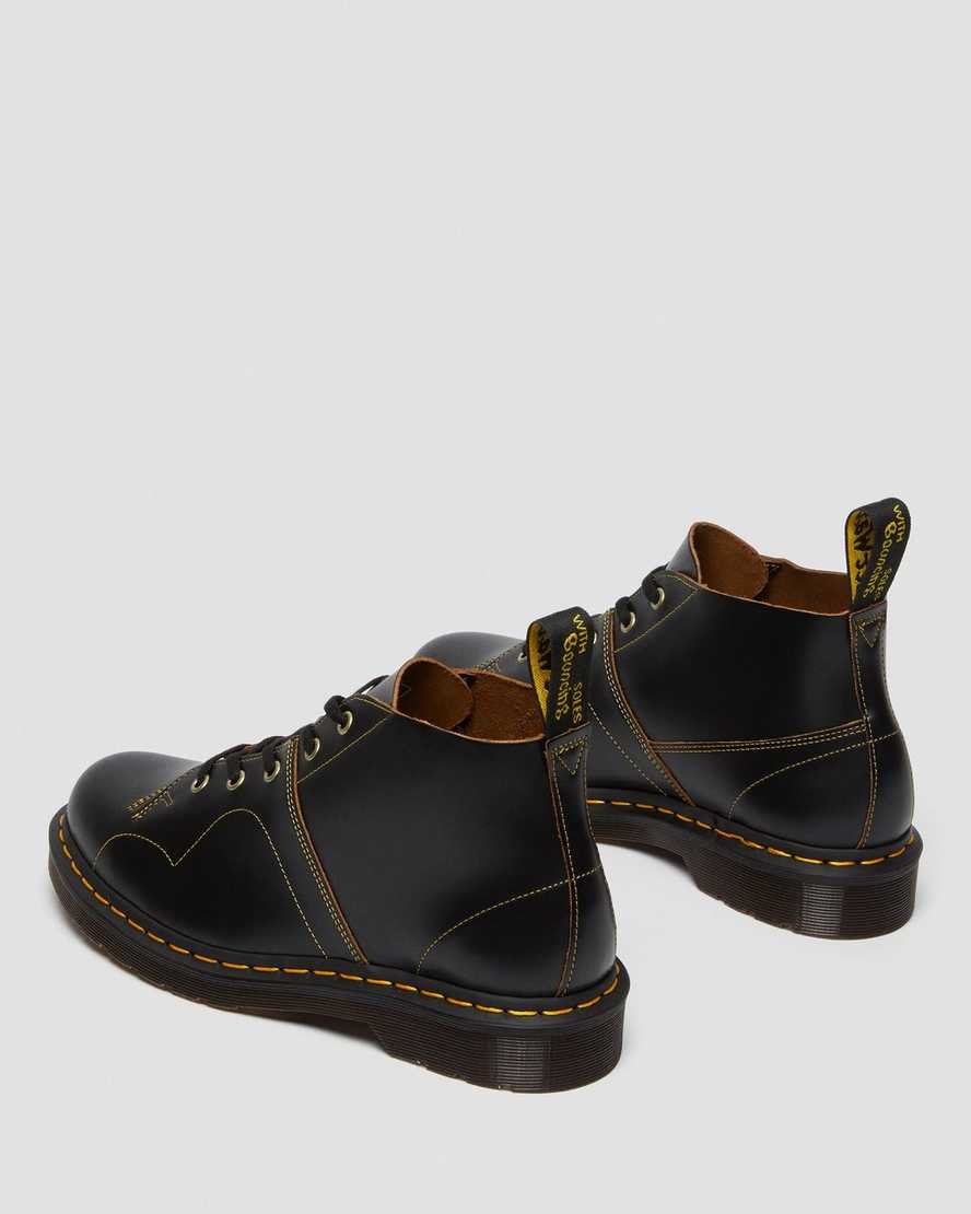 sorte dr. martens church vintage herre-abe-støvler