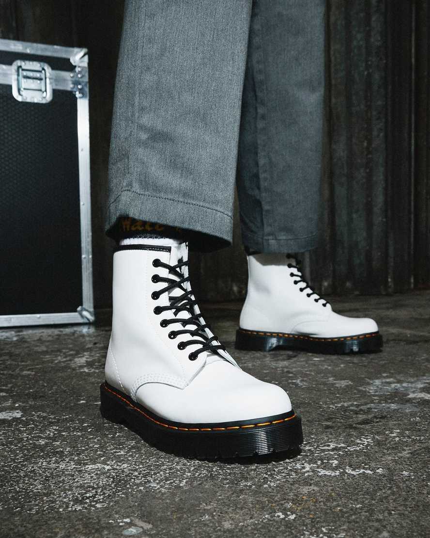 hvide dr martens 1460 bex smooth herre platformstøvler