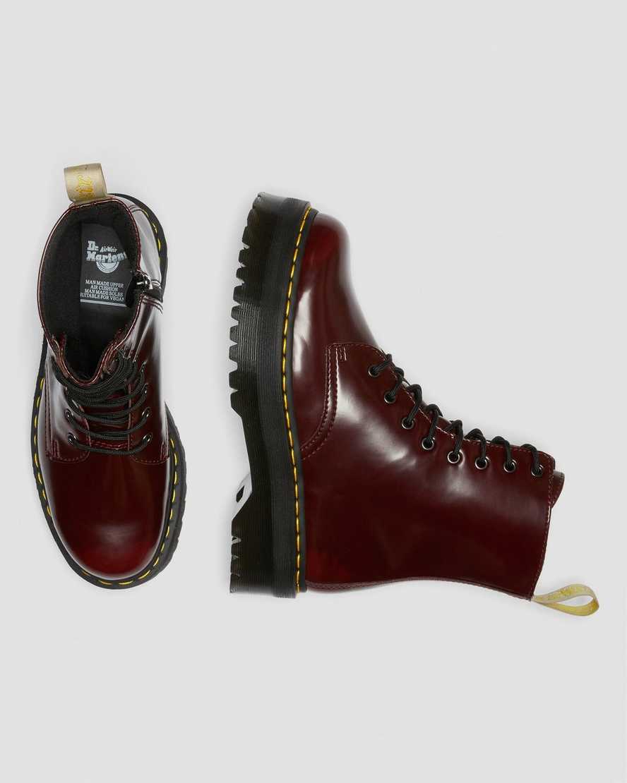 røde dr martens jadon ii herre platformstøvler