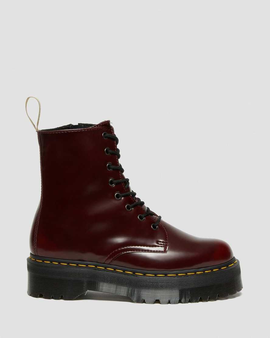 røde dr martens jadon ii herre platformstøvler