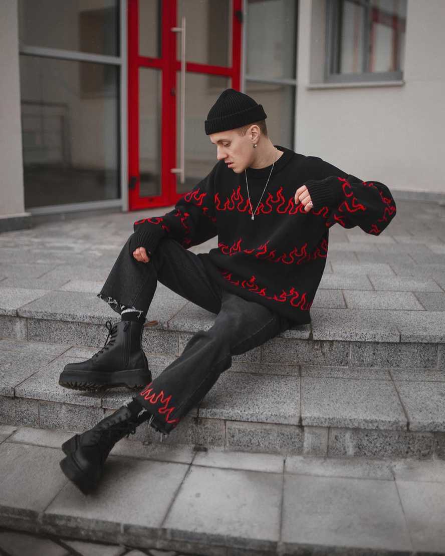 sorte dr martens jadon ii mono herre platformstøvler