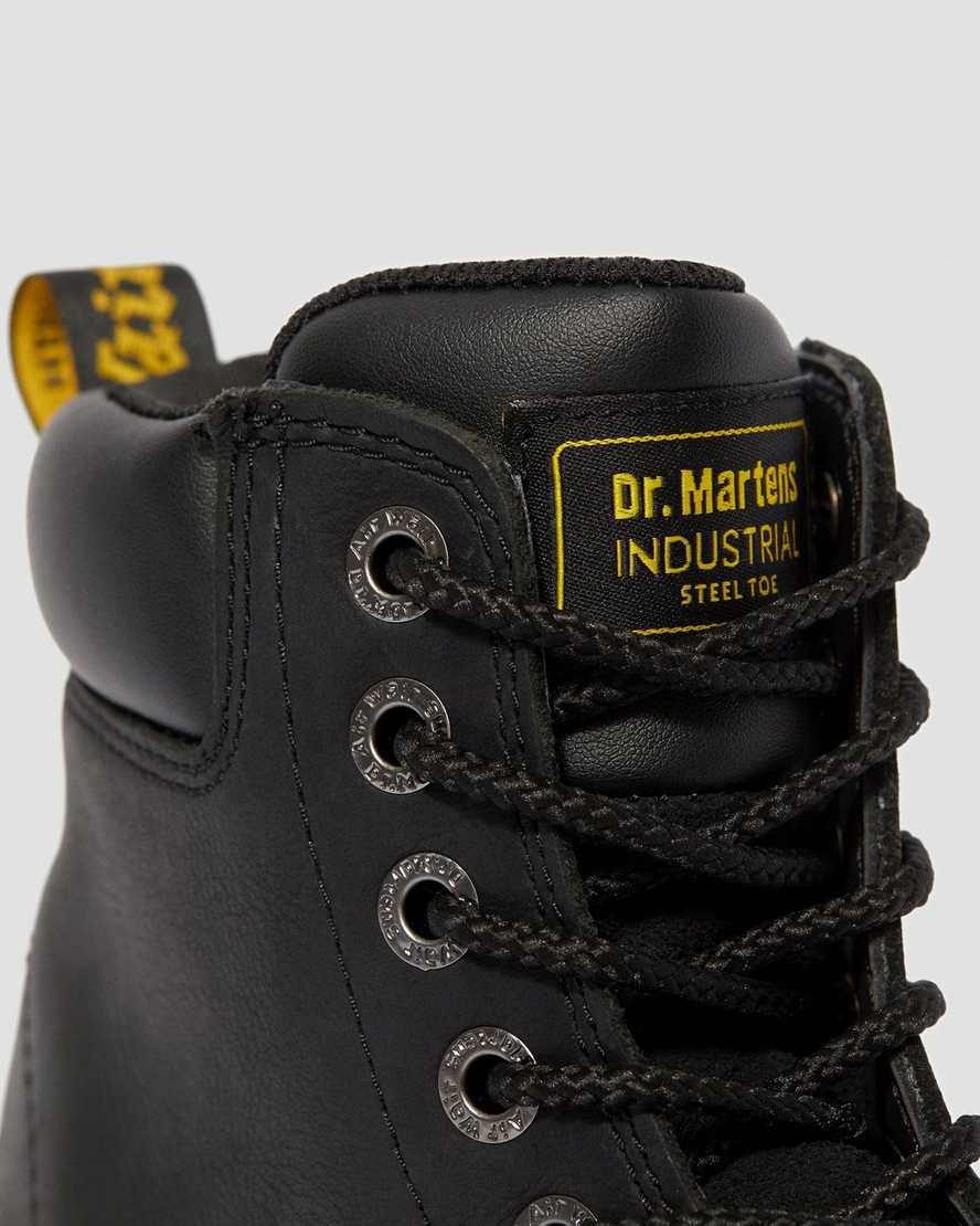 sorte dr martens winch ekstra brede herre arbejdsstøvler