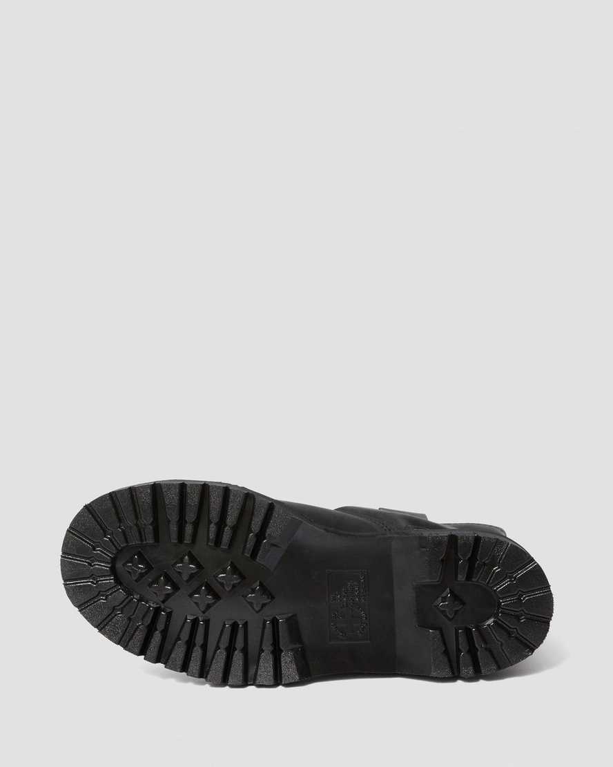 sorte dr martens 2295 ekstra brede greasy slip on herre arbejdsstøvler