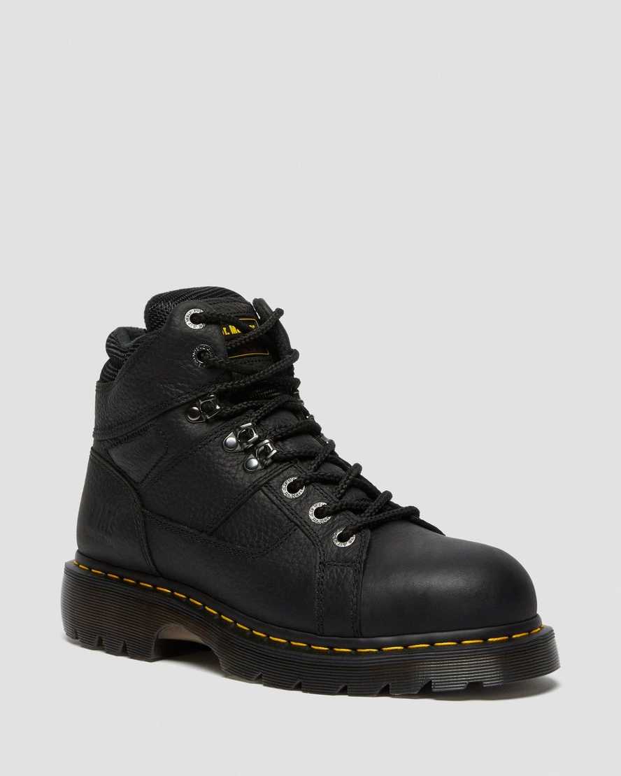 sorte dr martens ironbridge grizzly steel toe arbejdsstøvler til mænd