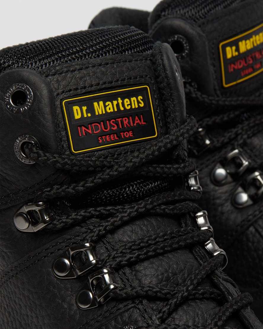 sorte dr martens ironbridge grizzly steel toe arbejdsstøvler til mænd