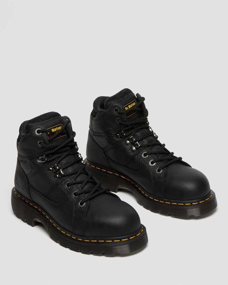 sorte dr martens ironbridge grizzly steel toe arbejdsstøvler til mænd