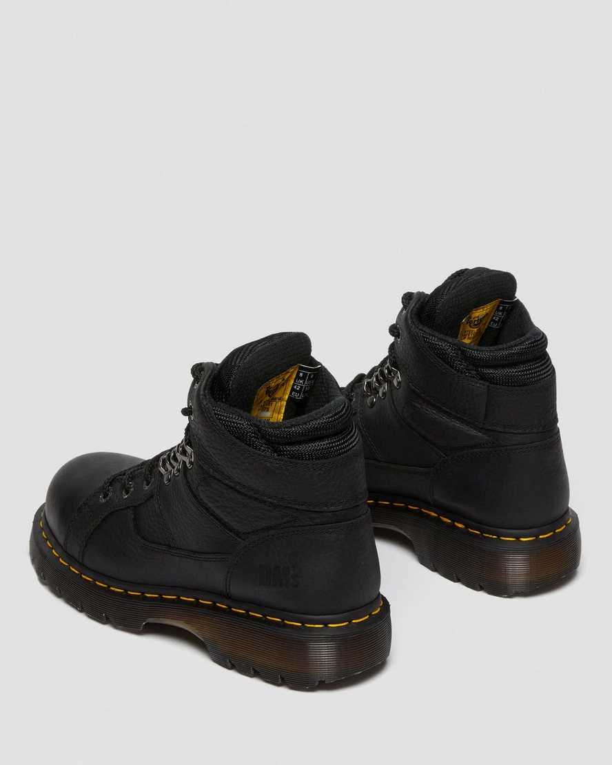 sorte dr martens ironbridge grizzly steel toe arbejdsstøvler til mænd