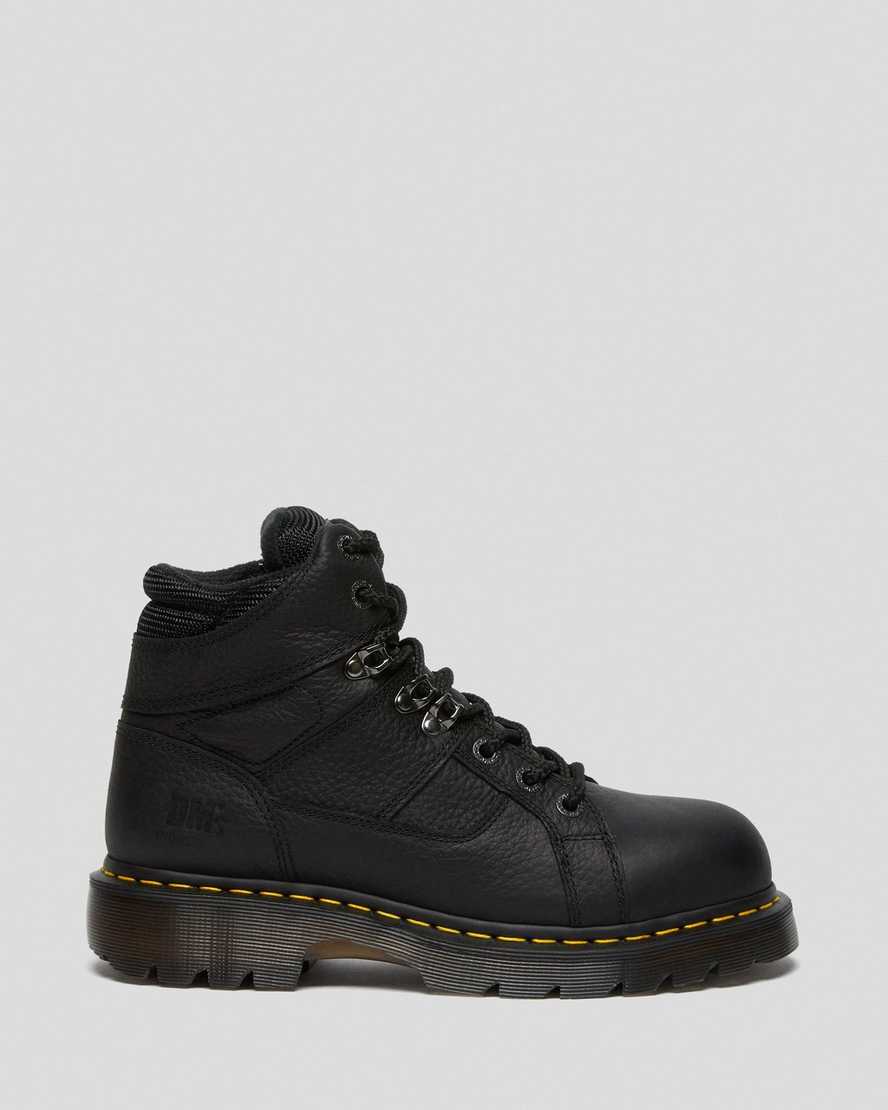 sorte dr martens ironbridge grizzly steel toe arbejdsstøvler til mænd