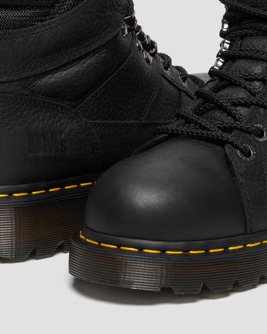 sorte dr martens ironbridge grizzly steel toe arbejdsstøvler til mænd