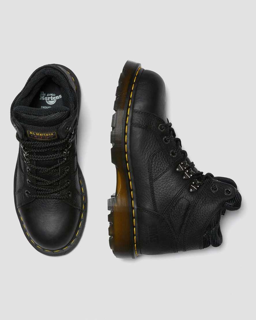 sorte dr martens ironbridge grizzly steel toe arbejdsstøvler til mænd