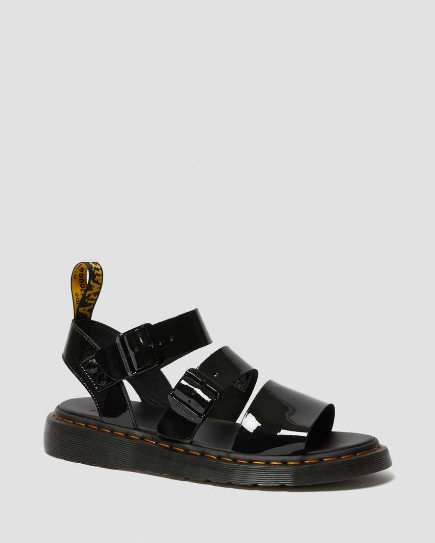 sorte dr martens gryphon patent herre gladiator sandaler
