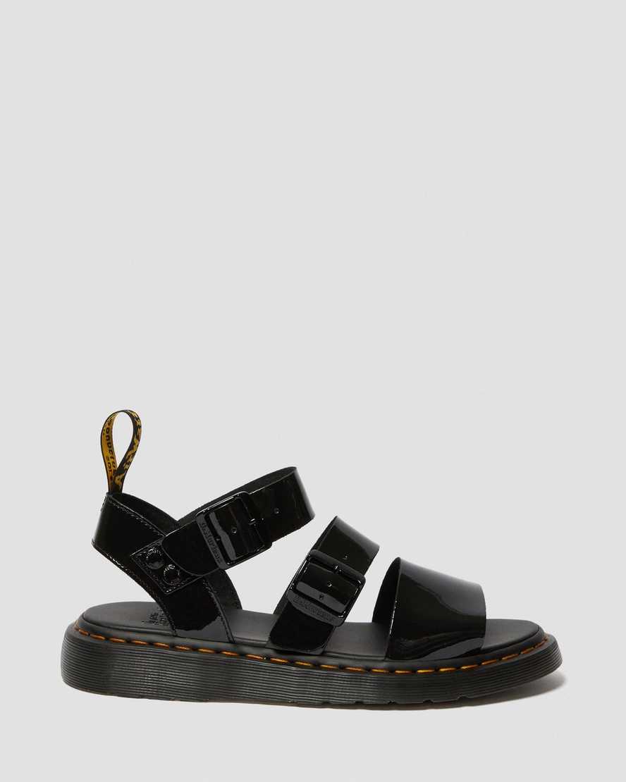 sorte dr martens gryphon patent herre gladiator sandaler