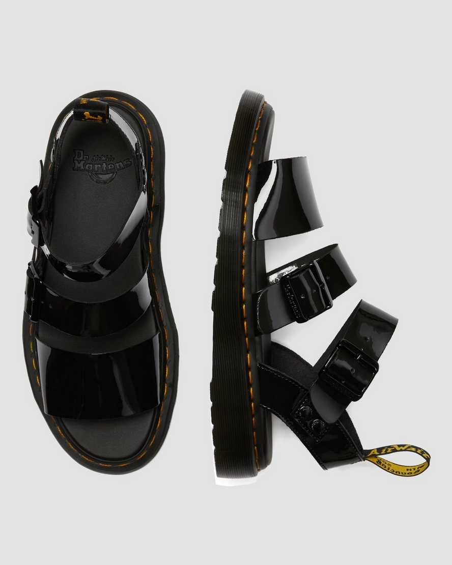 sorte dr martens gryphon patent herre gladiator sandaler