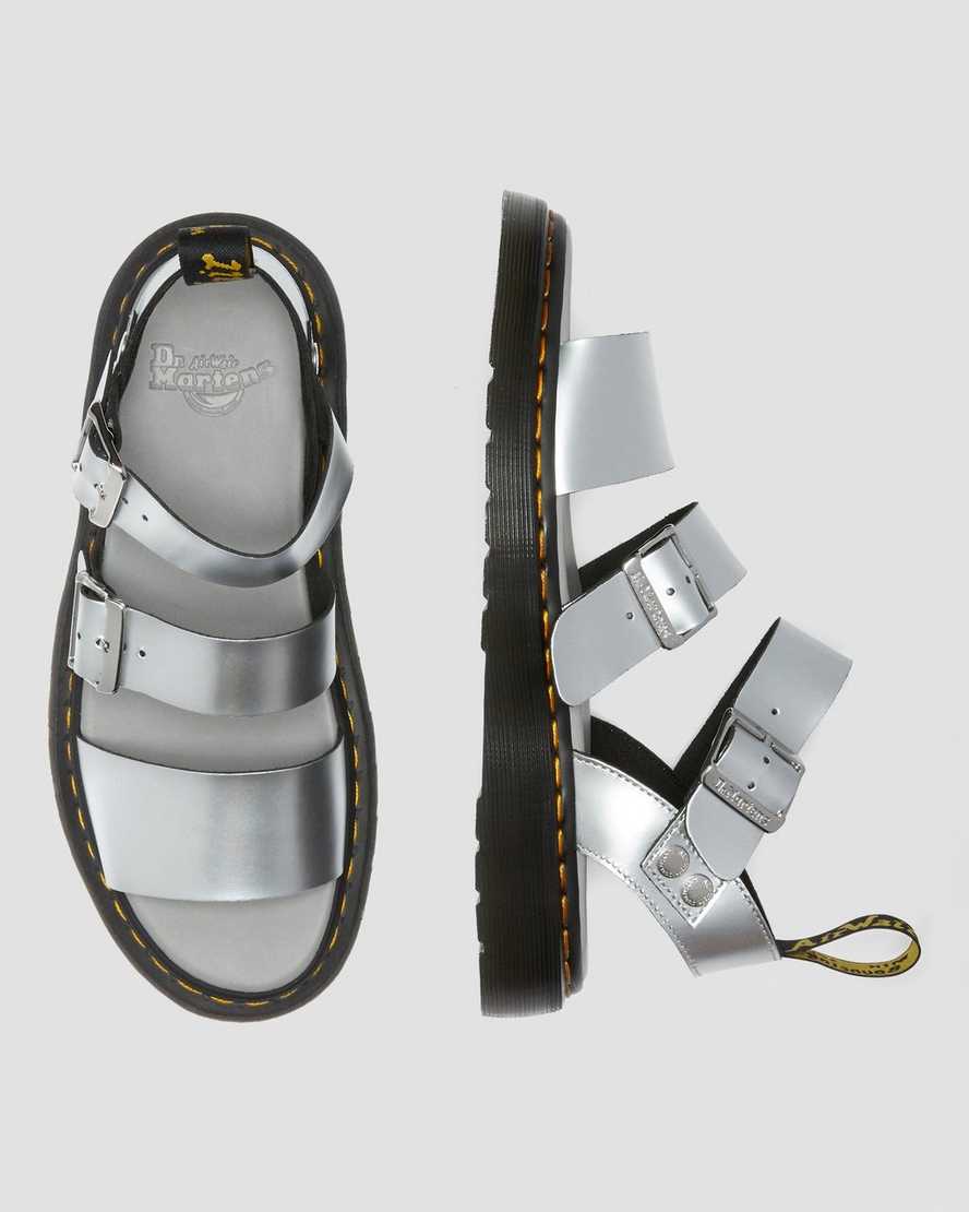 sølv dr martens gryphon metallic herre gladiator sandaler