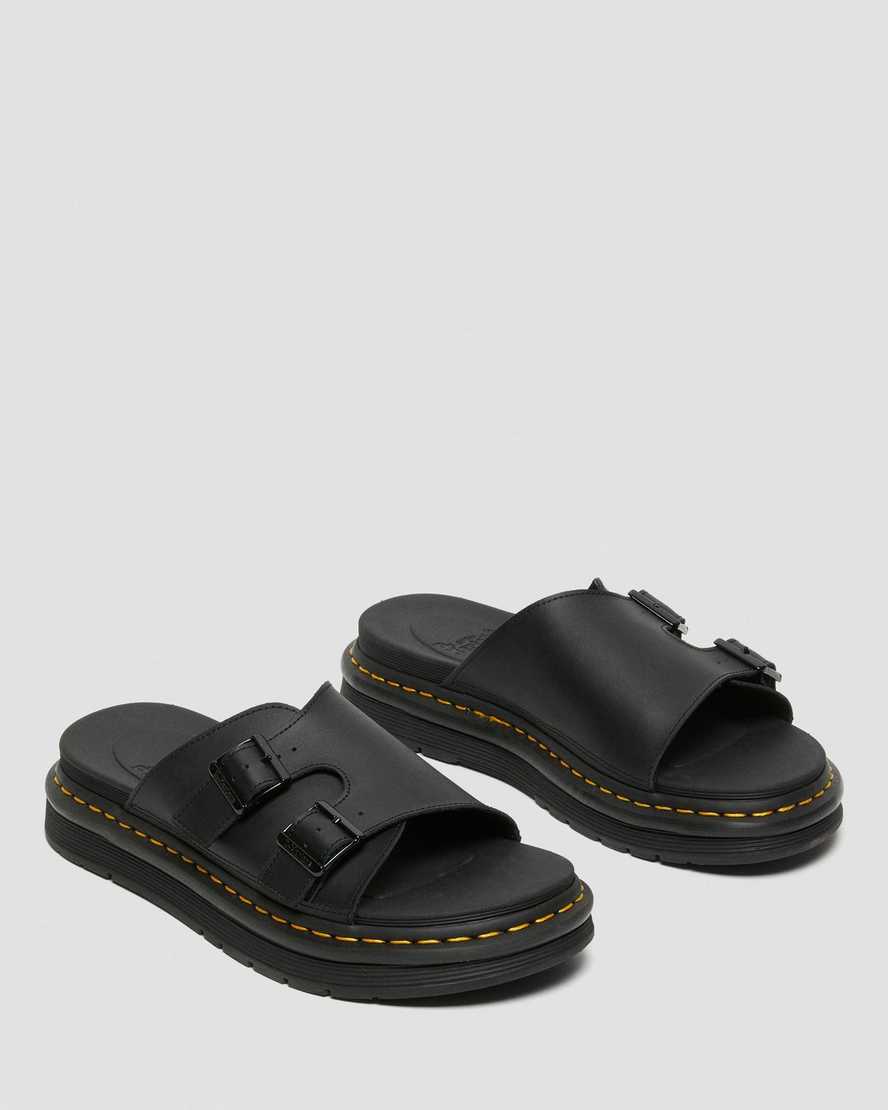 sorte dr martens dax herre slidesandaler