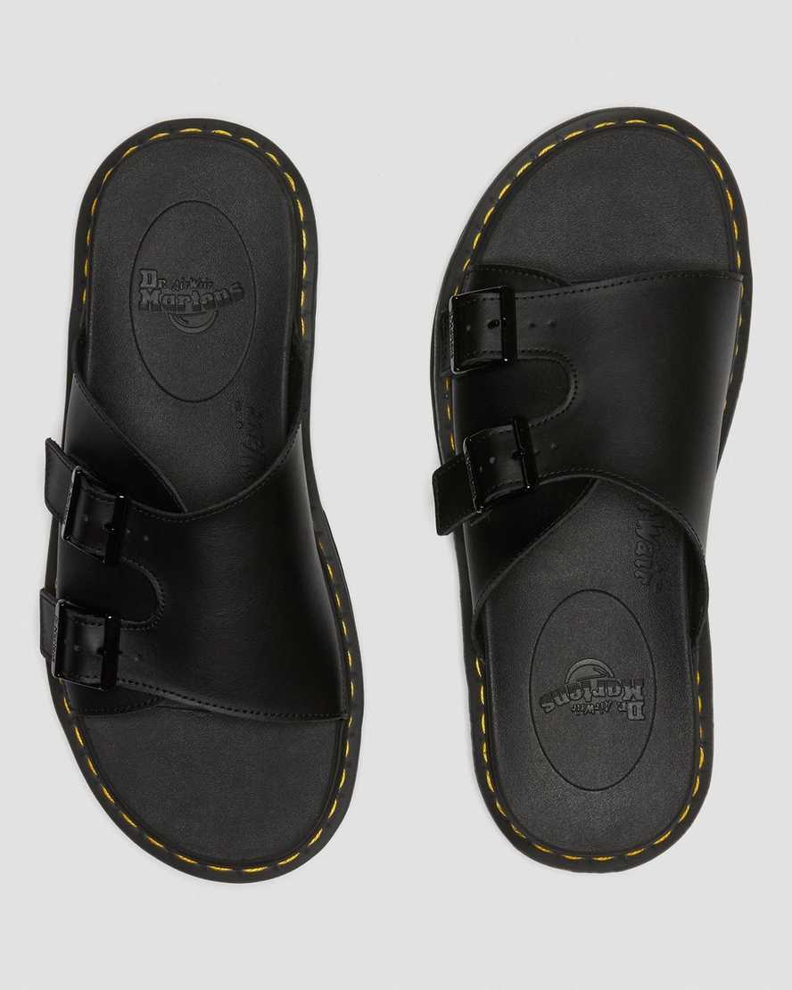 sorte dr martens dax herre slidesandaler