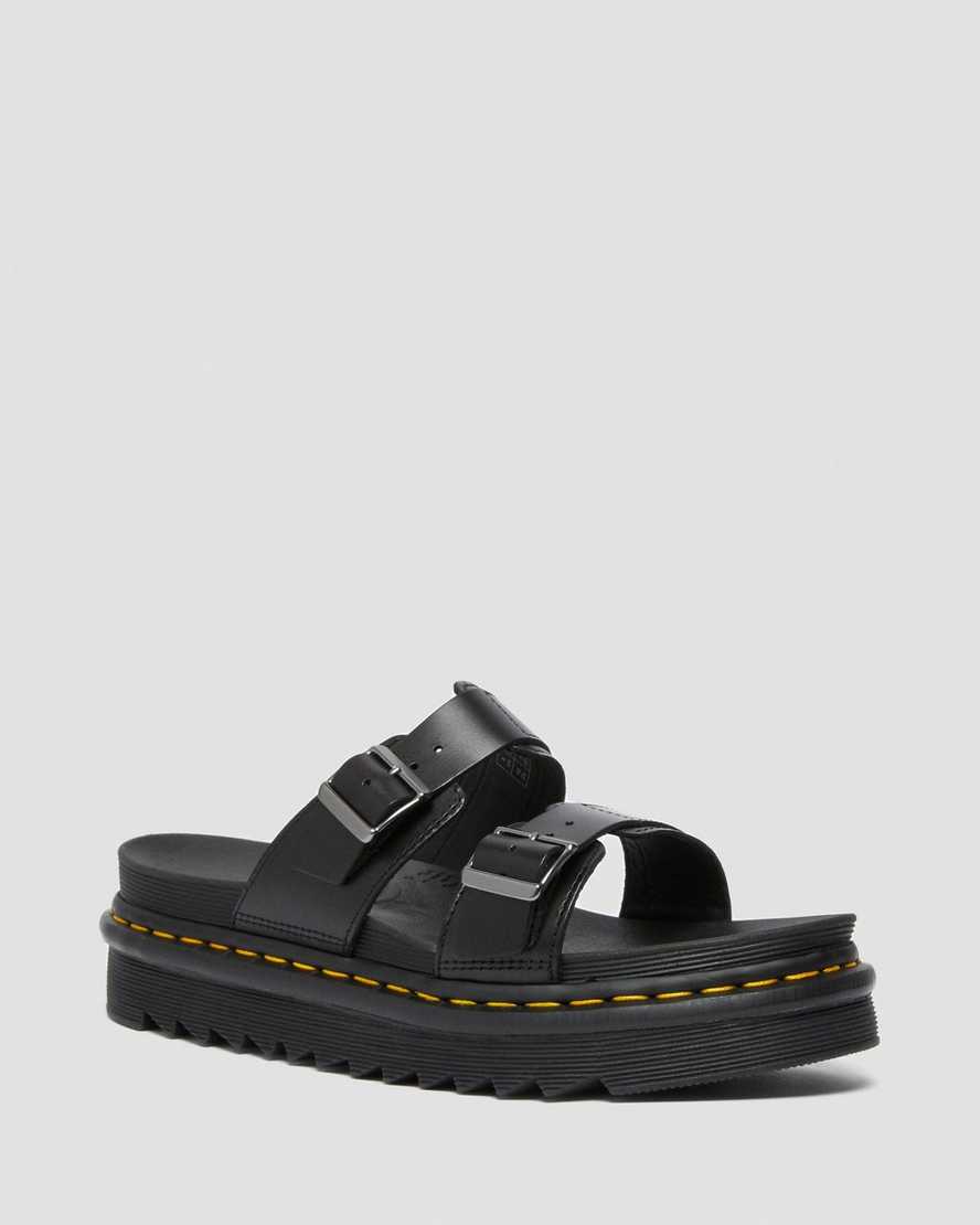 sorte dr martens myles brando buckle herre slidesandaler