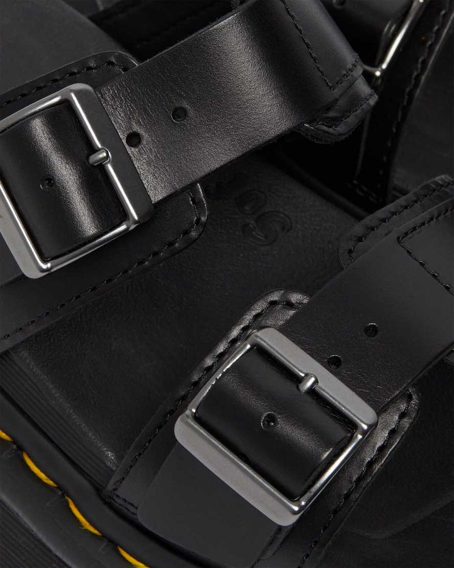 sorte dr martens myles brando buckle herre slidesandaler